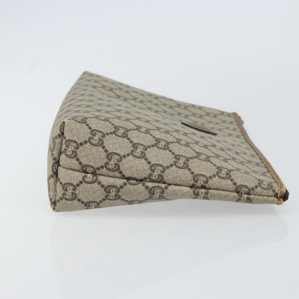 GUCCI GG Plus Supreme Clutch Bag PVC Beige Auth 156830 - Picture 5 of 16